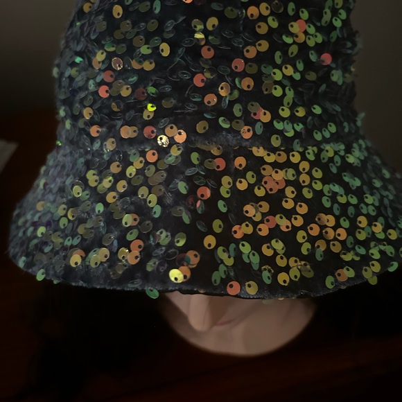 Gemma Sequined Bucket Hat in Purple - Picture 2 of 4